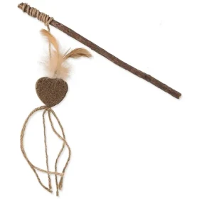 Magic Cat Hračka - Natural Fun šidítko srdce s přírodními pírky a provázky 25cm (453-30672)