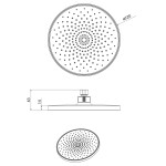 SAPHO - Hlavová sprcha, průměr 220, silikon trysky, ABS/černá mat SK852B