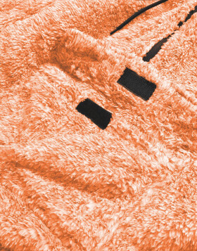 Oranžová melanžová plyšová dámská mikina (HH008-48) Oranžová