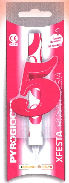 Dortová fontána číslo 5 růžová Pyrogiochi Dortová fontána číslo 5 růžová Pyrogiochi