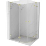 MEXEN/S - Lunar L sprchový kout čtvrtkruh křídlový levá 90 x 80, transparent, zlato kartáčovaná 833L-090L-080P-55-00