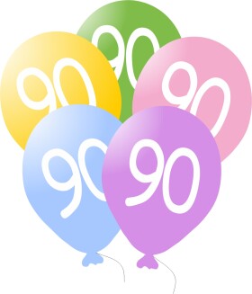 Balonky narozeniny 5ks s číslem 90 balonky.cz Balonky narozeniny 5ks s číslem 90 balonky.cz