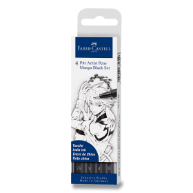 Popisovač Faber-Castell Pitt Artist Pen Manga 4 kusy, černé
