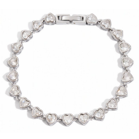 ELENYS Valena Silver – náramek z prémiové oceli Délka náramku: 17,5 cm