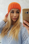 Čepice s rolováním Magda K293 orange neon UNI