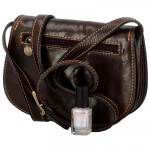 Dámská kožená crossbody taška Luren, tmavě hnědá