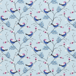 Breberky - Kalhotková plenka (M) - Ptačí štěbetání SZ, bledě modrý velur