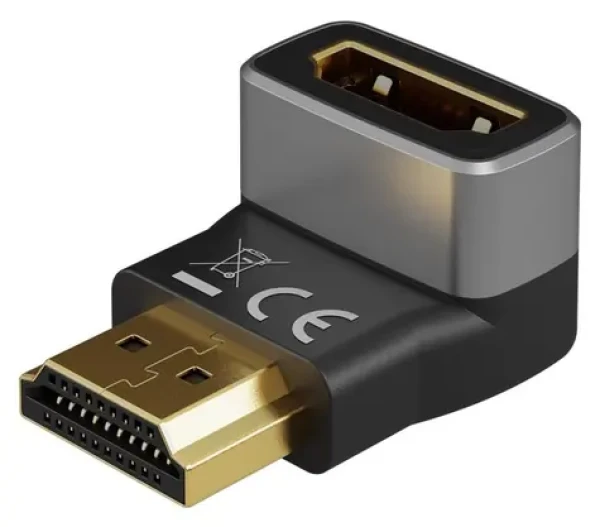 Goobay 72011 černá/stříbrná / HDMI adaptér / úhlový 270° / 8K/60Hz / pozlacený (72011)