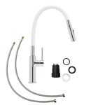 Dřezová baterie SAT se silikonovým ramínkem bílá/chrom SATBSD290B2F SATBSD290B2F