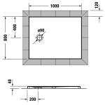 DURAVIT - Tempano Sprchová vanička 100x80 cm, Antislip, bílá 720194000000001