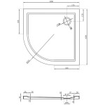 MEXEN - Flow Sprchová vanička čtvrtkruh slim 100 x 100, černá mat 46Q701010