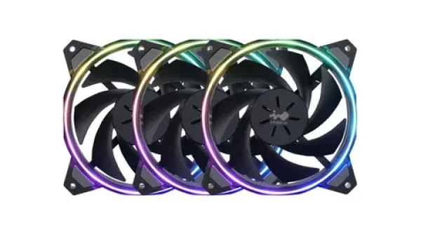 InWin Sirius Loop RGB PWM 3ks černá / 120mm / 27 dB @ 1800 RPM / Long Lifespan Sleeve Bearing / 50 CFM / 3-Pin + 4-Pin (ASL120FAN-3PK)