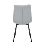 Židle jídelní, stříbrná látka, černý kov