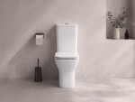 CERANO - WC kombi Hugo, Rimless - bezokrajové splachování + Slim/SoftClose sedátko - spodní/zadní odpad - bílá lesklá - 63,5x35,5 CER-538759