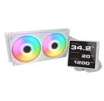 Cougar Poseidon Vistek Pro 240 bílá / Vodní chladič CPU / IPS displej / ARGB / 2x 120mm / Intel AMD (CGR-PSDVPRGB-W-240)