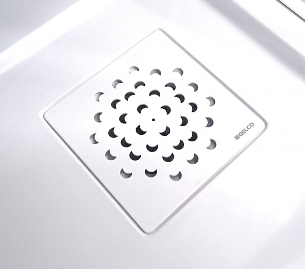 GELCO - SET - Čtvercová krytka sifonu bílá KSM104W + sifon PB90EXN minus KSM104W-SN90