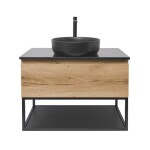 Koupelnová skříňka s umyvadlem a žulovou krycí deskou SAT B-Way 79x30x45 cm dub BWAY80OAKZFUB BWAY80OAKZFUB