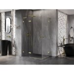 MEXEN/S - Lunar L Duo sprchový kout dveře křídlové 120 x 85, transparent, zlato kartáčovaná 834L-120L-085P-55-00