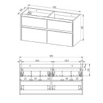 Mereo Opto, koupelnová skříňka s keramickým umyvadlem 121 cm, dub Riviera CN923