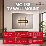 Maclean MC-188 černá / Nástěnný držák pro TV / VESA max. 600x400 mm / 37-86" / nosnost 45 kg / náklon 0-8° (MC-188)