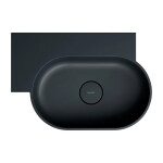 OMNIRES - OVO M+ umyvadlo na desku/závěsné - levé, 55 x 38 cm, black lava mat; OVO555UWLBLV