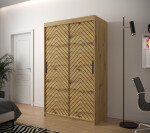 Šatní skříň Abi Jodelka 1 Barva korpusu: Dub artisan, Rozměry: 100 cm, Dveře: Bílá mat