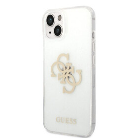 Pouzdro Guess TPU Big 4G Full Glitter iPhone 14 Plus čiré