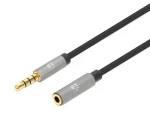 Manhattan Aux 3,5 mm / Prodlužovací audio kabel / Jack 3,5mm samec-samice / 3 m / černá, stříbrná (356046)