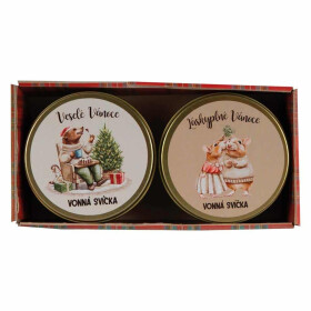 Dárkové balení 2 ks svíček v krabičce - Láskyplné Vánoce