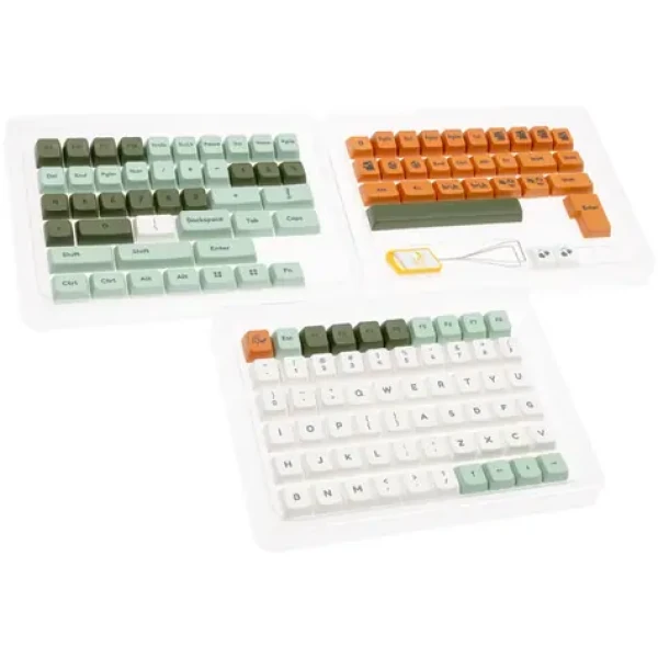 Ducky Dino PBT sada kláves zeleno-oranžovo-bílá / Náhradní klávesy / 133 kláves / US Layout (DCA132-USDINMDPH1)