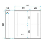 REA - Zrcadlová skříňka s LED osvětlením M1015-60 60x65 REA-M0102