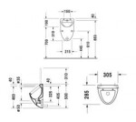 DURAVIT - Urinals Pisoár, zadní přívod, bílá 0823350000