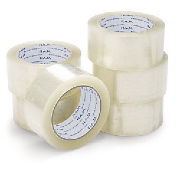 6 x Tichá lepicí PP páska 48mm, návin 66m, průmyslová, průhledná, tloušťka 60µm | RAJA