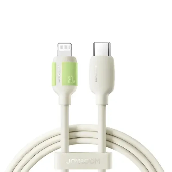 Joyroom S-A53 Nabíjecí kabel s fluorescenčním hrotem USB-C (M) - Lightning (M) 30W 2m béžová (6956116730703)