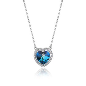 Stříbrný náhrdelník Swarovski Elements Angela Blue - stříbro 925/1000, Modrá 40 cm + 5 cm (prodloužení)