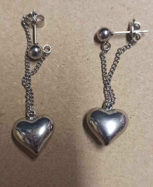 Ptakoviny.cz Náušnice srdce stříbrný