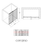 CERANO - Sprchové posuvné dveře Santoro - pravá - 6 mm - chrom, mléčné sklo - 110x195 CER-663241