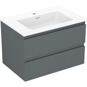 MEXEN/S - Rivel koupelnová skříňka 70 cm s umyvadlem Otis, 2 zásuvky, reliéf , grafit mat/bílá mat - 91A20-07047-2-BFF66-W18M0 91A20-07047-2-BFF66-W18M01