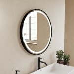 Zrcadlo se senzorem SAT 70x70 cm černá SATZKULED70CE SATZKULED70CE