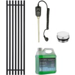 CERANO Koupelnový elektrický radiátorový set Francesco - 900W - černá matná - 1500x390 mm