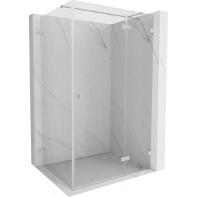 MEXEN/S - Lunar T sprchový kout dveře křídlové pravá 75 x 70, transparent, nikl kartáčovaný 834T-075-070-97-00-P
