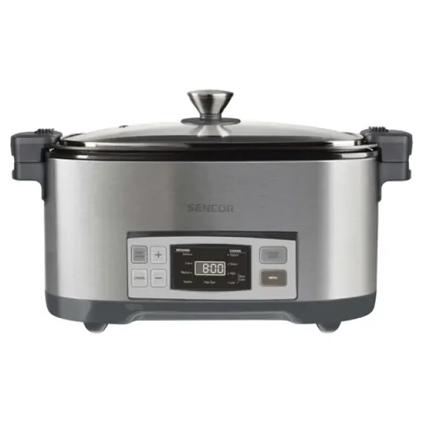 SENCOR SPR 5500SS stříbrná / Pomalý hrnec / 6L / Digitální displej / 4 programy (8590669250394)
