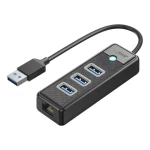 Orico PW3UR25-U3 černá / USB hub / 3x USB-A 3.0 / RJ-45 2.5G Ethernet / kabel 1,8 m