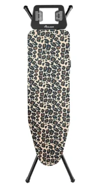 Rolser K-UNO Black Tube M leopardí vzor / Žehlicí prkno / Perforovaná deska 115 x 35 cm / Výška 60-94 cm