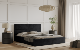 FRONTI Postel WASTO 140x200 černá s úložným prostorem