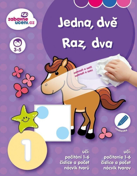 Zábavné učení Stíratelný sešit - Jedna, dvě 3-5 let