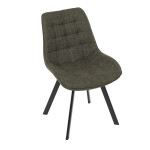 Židle jídelní, zelená látka, nohy černý kov