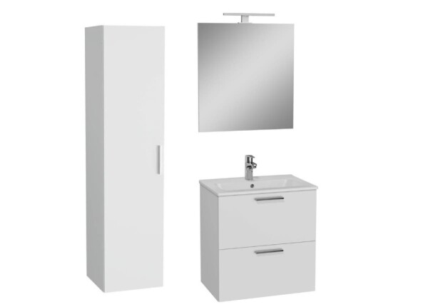 Koupelnová sestava s umyvadlem 60 cm včetně umyvadlové baterie, vtoku a sifonu VitrA Mia bílá KSETMIA60B KSETMIA60B