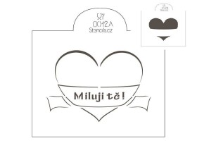 Stencil Srdce Miluji tě (2 ks)