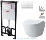 ALCADRAIN Sádromodul - předstěnový instalační systém s bílým tlačítkem M1710 + WC LAUFEN PRO RIMLESS + SEDÁTKO AM101/1120 M1710 LP1